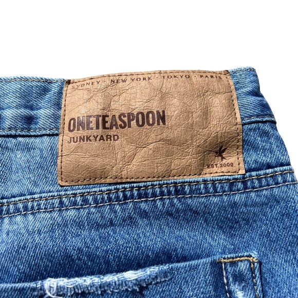 One Teaspoon Junkyard Denim Mini Skirt, Texan Blue, Size 27 - Picture 6 of 11